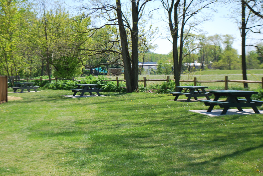 additional picnic tables outside the main pavilion at kidsgrove in selinsgrove pa